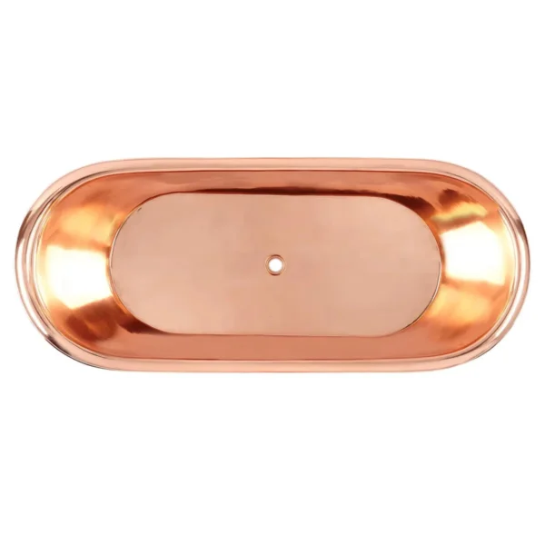 Straight Base Copper Bathtub Nickel Inside Black Outside