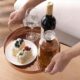 Copper Round Display Tray with Handcrafted Hammered Design