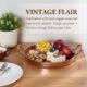 Copper Round Display Tray with Handcrafted Hammered Design