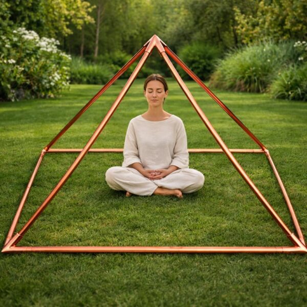 Meditation Copper Pyramid Kit for Healing Energy, Relaxation, Pranayama, Sleep, Meditation Accessory Tool