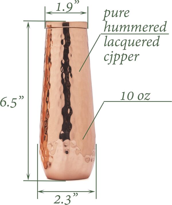 71GefGIWLZL._AC_SL1500_ Copper flute Moscow mule hammered stemless champagne glass of solid copper