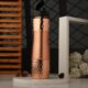 Copper Water Bottle, Hand Hammered Ayurvedic Flip Sipper, Leakproof 1000ML