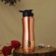 Copper Water Bottle, Hand Hammered Ayurvedic Flip Sipper, Leakproof 1000ML