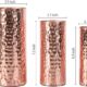 Modern Centerpiece, Decorative Copper Tone Metal Tall Cylinder Flower Vases