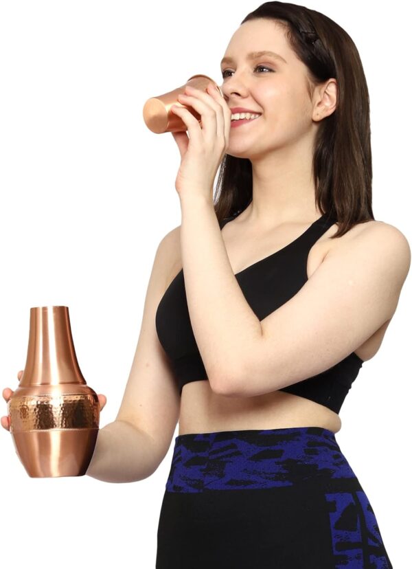 Handmade Pure Copper Water Jug Pitcher Set | Ayurveda Drinkware