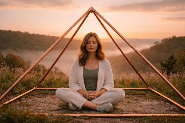 Meditation Copper Pyramid Kit for Healing Energy, Relaxation, Pranayama, Sleep, Meditation Accessory Tool