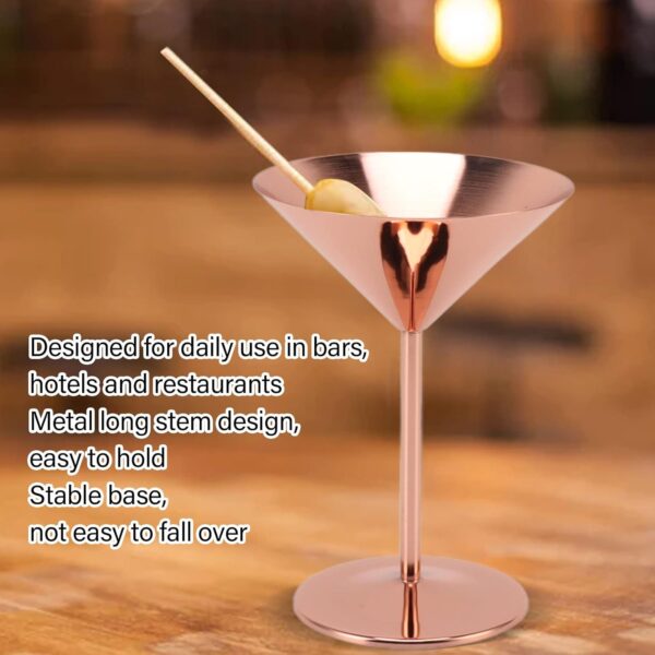 Copper Plated Stainless Steel Martini Glasses
