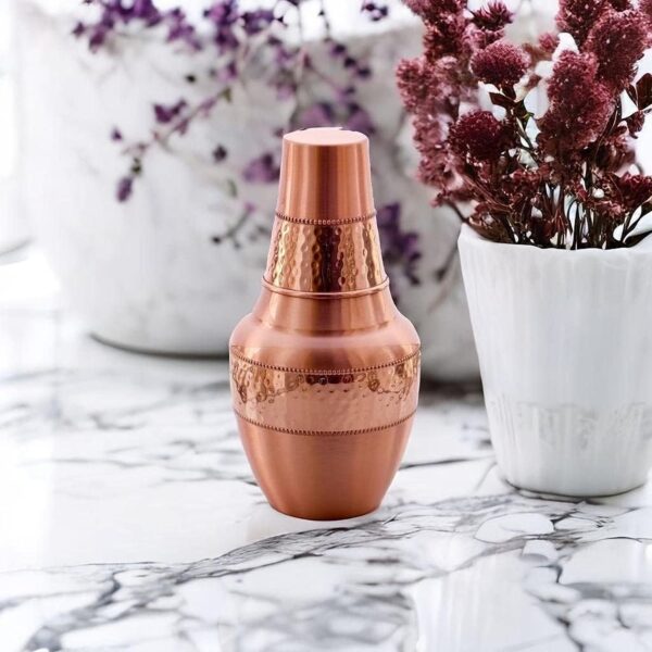 Handmade Pure Copper Water Jug Pitcher Set | Ayurveda Drinkware