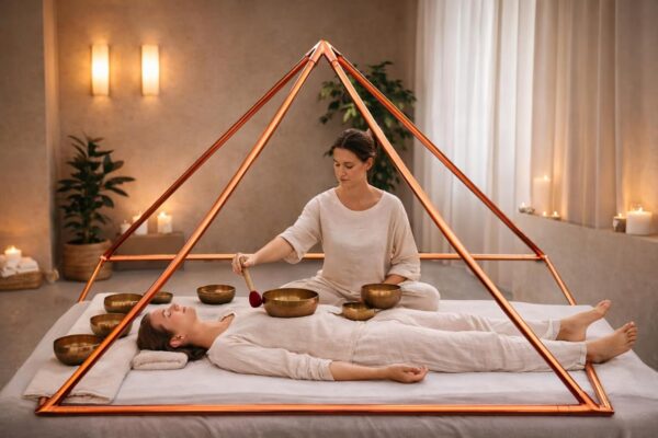 Meditation Copper Pyramid Kit for Healing Energy, Relaxation, Pranayama, Sleep, Meditation Accessory Tool