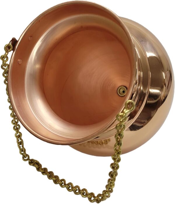 Pure Copper Shirodhara Pot Ayurvedic Equipment with Control Valve and Brass Chain