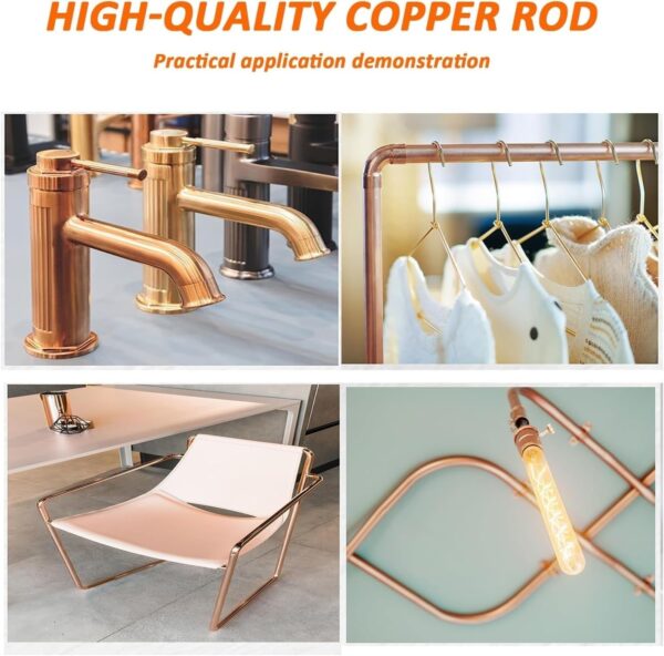 Version 1.0.0 Copper Round Rod, 1 Meter Length, Diameter Range 2mm-16mm, Easy-to-Process Metal Rod for Crafting, DIY, Industrial Applications