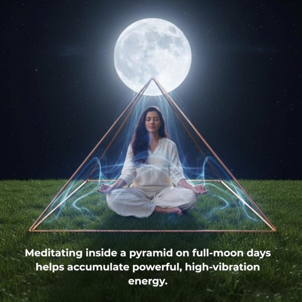 Meditation Copper Pyramid Kit for Healing Energy, Relaxation, Pranayama, Sleep, Meditation Accessory Tool