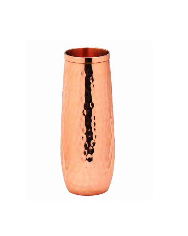 77589bd1-f0c1-43da-a673-71ca3d70831e Copper flute Moscow mule hammered stemless champagne glass of solid copper