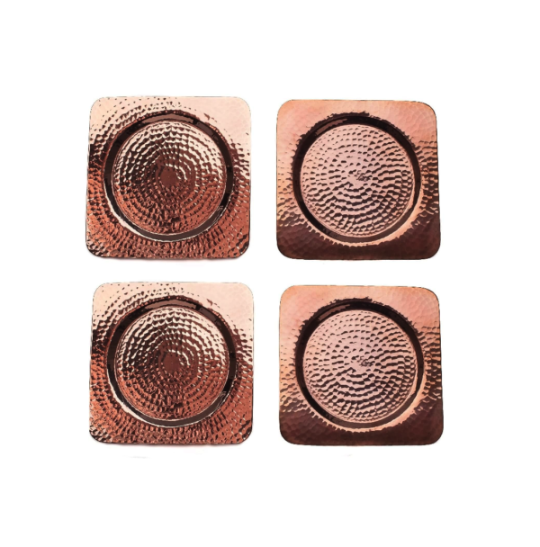 81IYrhRN0HL._AC_SL1426_ Square Bottle Coaster, Hand Hammered 100% Pure Copper, 5.5 inch