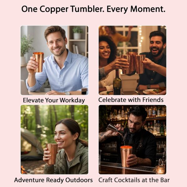 Hand-Hammered Pure Copper Tumbler