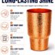 Pure Copper Cup for Drinking, Tall Hand-Hammered Ayurvedic Water Tumbler