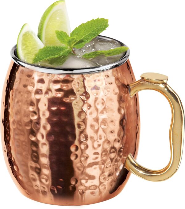 Moscow Hammered Copper Plated Mule Mug with EZ-Grip Handle, 18-Ounce