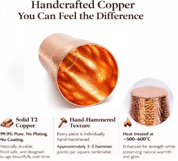 Hand-Hammered Pure Copper Tumbler