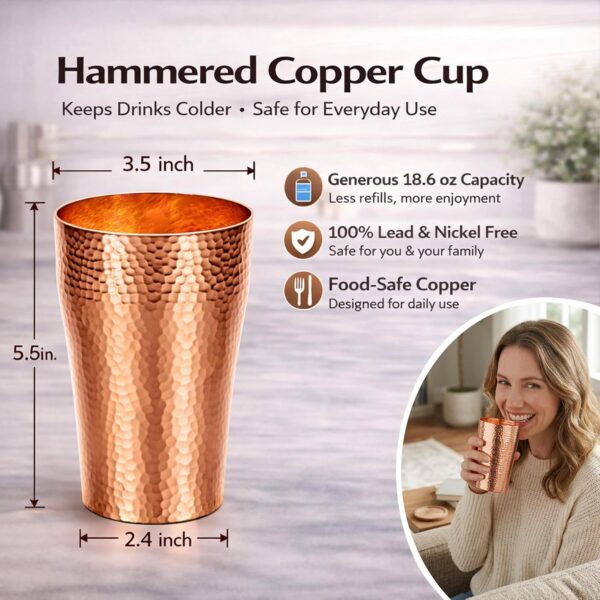 Hand-Hammered Pure Copper Tumbler