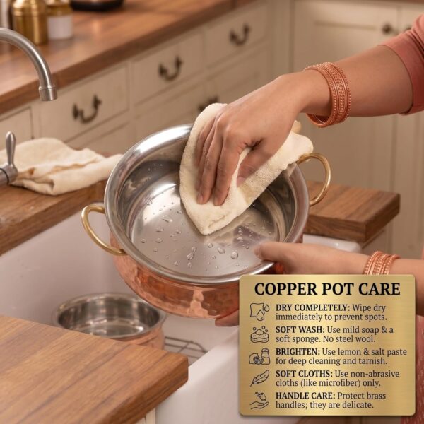 Copper Handi with Glass Lid