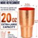 Pure Copper Cup for Drinking, Tall Hand-Hammered Ayurvedic Water Tumbler