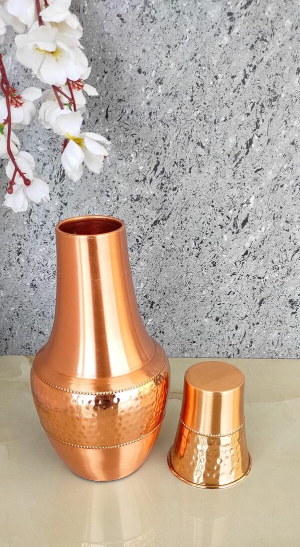 Handmade Pure Copper Water Jug Pitcher Set | Ayurveda Drinkware
