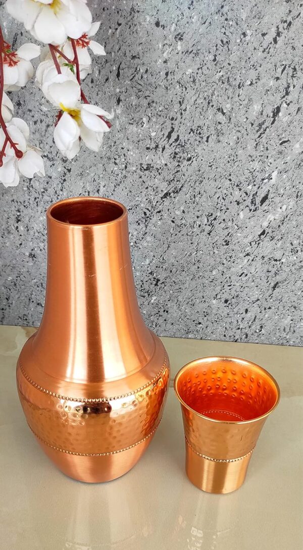Handmade Pure Copper Water Jug Pitcher Set | Ayurveda Drinkware