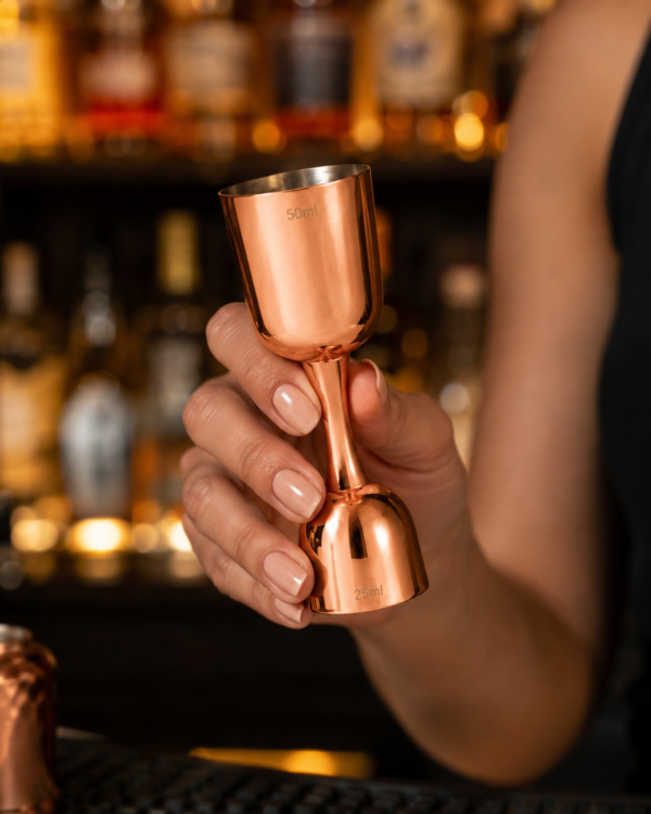 Copper Plated Jigger without Handle, Shot Glass, Drink Making Bar Tool Jigger
