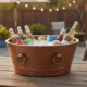 Oval Hammered Copper Ice Bucket for Party