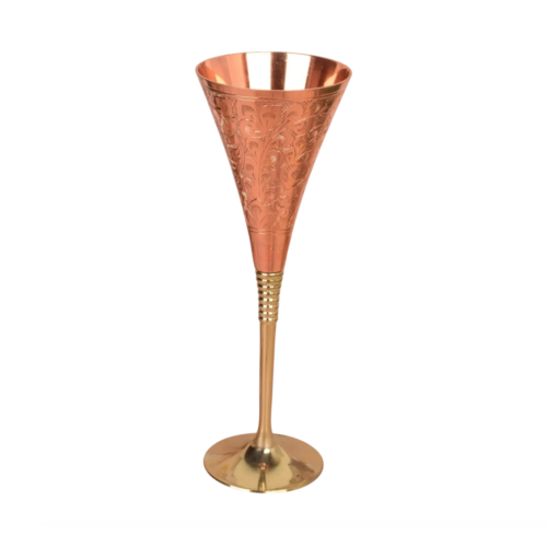 Hand Engraved Copper Wine Goblet | Rustic Ayurvedic Drinkware | Handmade Copper Cup | Vintage Style