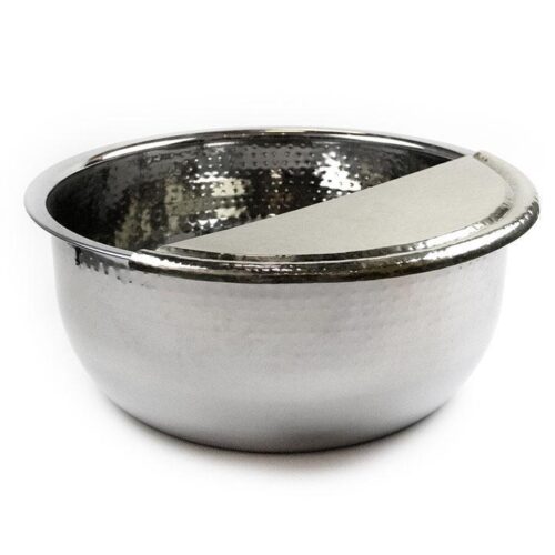 Hammered Stainless Steel Pedicure Bowl with Foot Rest