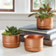 Hammered Decorative Copper Flower Pot