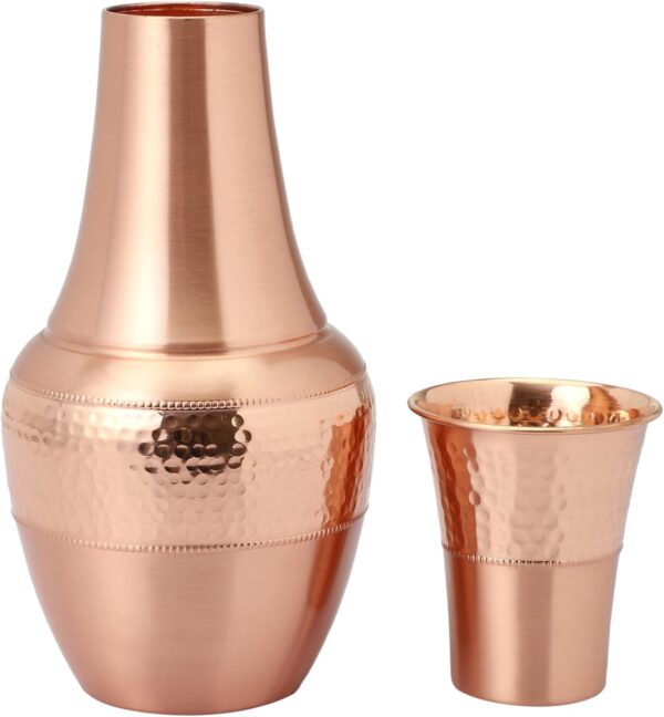 Handmade Pure Copper Water Jug Pitcher Set | Ayurveda Drinkware