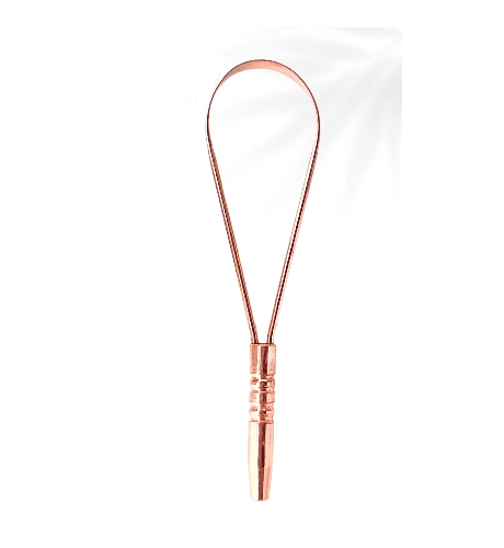 Pure Copper Tongue Scraper Single Hand