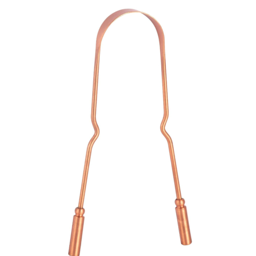 Pure Copper Tongue Scraper with Solid Handle