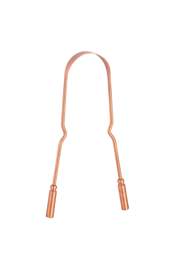 NJC-7406 Pure Copper Tongue Scraper with Solid Handle