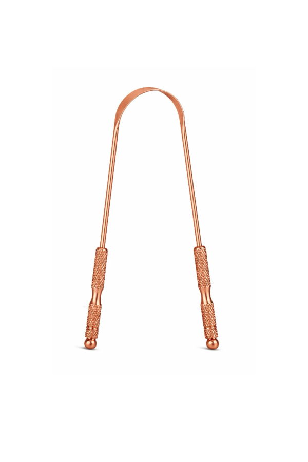 Pure Copper Tongue Scraper with Solid Handle