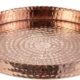 Copper Round Display Tray with Handcrafted Hammered Design