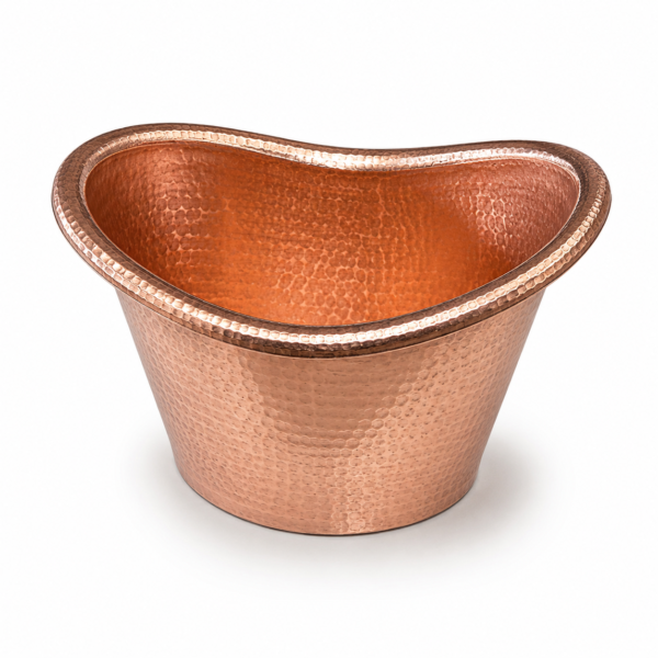 Copper Hammered Oval Bucket