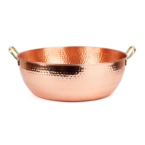 Hammered Copper Pedicure Bowl Powder with Handle