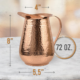 Pure Copper Hammered Jug Copper Pitcher 2000 ml