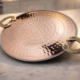 Hammered Copper Serving Tawa/Platter with Brass Handles