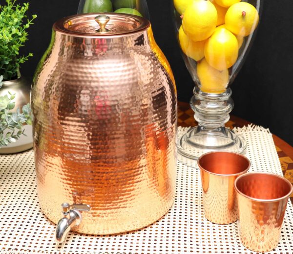 Handmade Hammered Pure Copper Water Dispenser