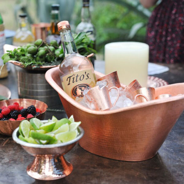 Hammered Copper Beverage Tub
