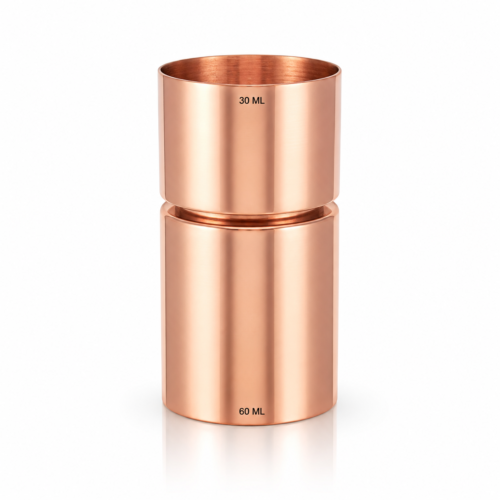 Cocktail Jigger, Unique Bar Tool, 30 and 60 ml Double Sided, Professional and Home Use Bartender Tool, Home Bar Tool : Copper Finish
