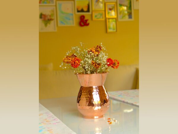 Handmade Copper Bud Vase: Decorative Oriental Flower Vase