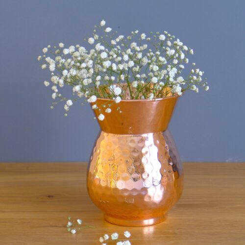 Handmade Copper Bud Vase: Decorative Oriental Flower Vase