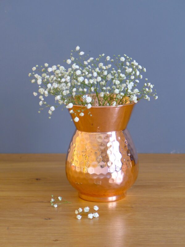 Handmade Copper Bud Vase: Decorative Oriental Flower Vase