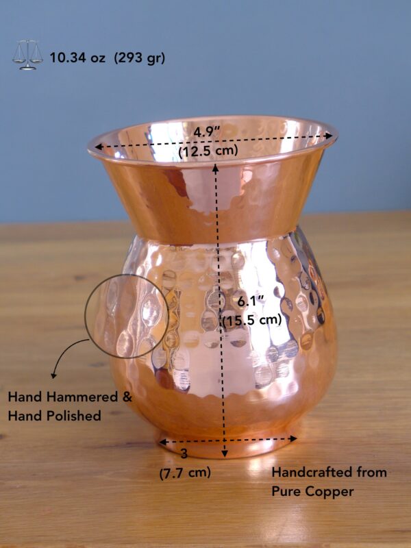 Handmade Copper Bud Vase: Decorative Oriental Flower Vase