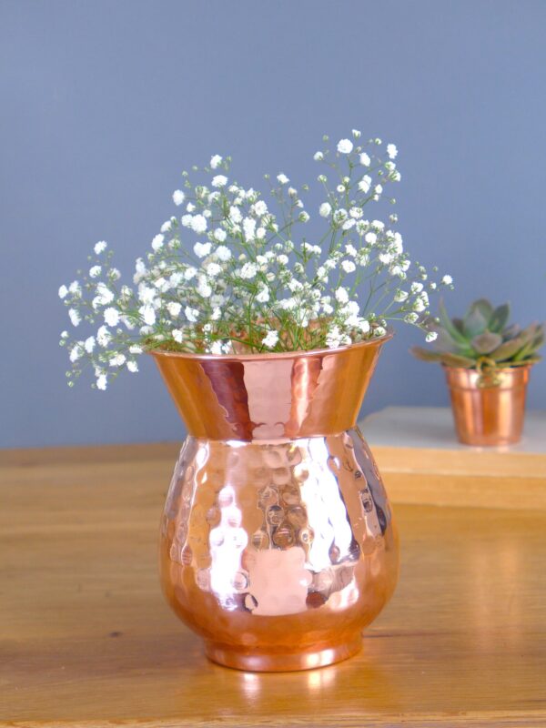 Handmade Copper Bud Vase: Decorative Oriental Flower Vase